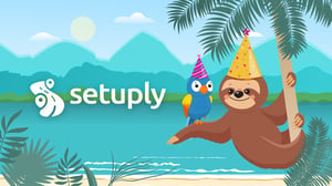 Jerry the Sloth wearing a birthday hat